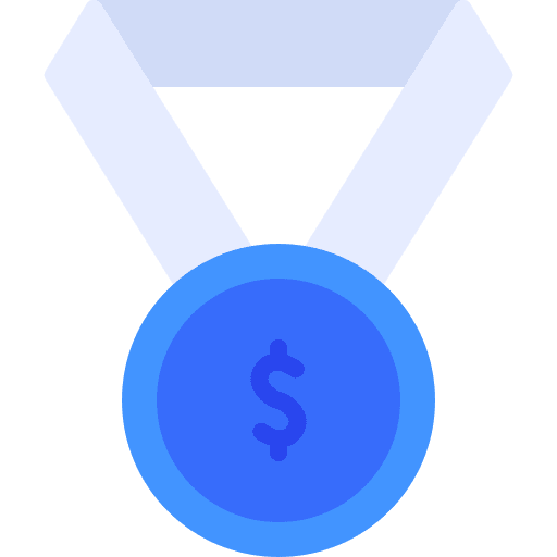 Medal achievement money prize icon