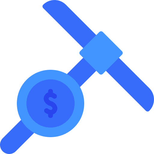 Mining mining pickaxe dollar icon Mining mining pickaxe dollar icon