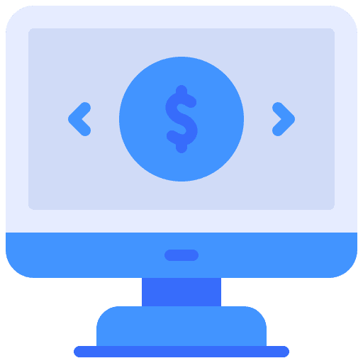 Monitor electronics dollar coin money icon Monitor electronics dollar coin money icon
