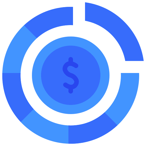 Pie chart graphic statistics dollar icon Pie chart graphic statistics dollar icon
