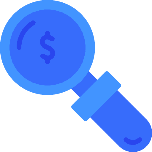 Search investment business and finance dollar icon Search investment business and finance dollar icon