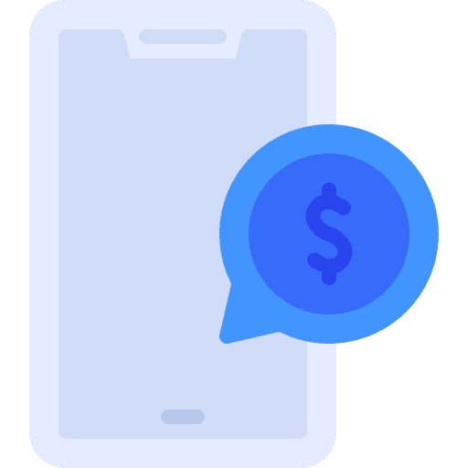 Smartphone coin mobile banking dollar icon Smartphone coin mobile banking dollar icon