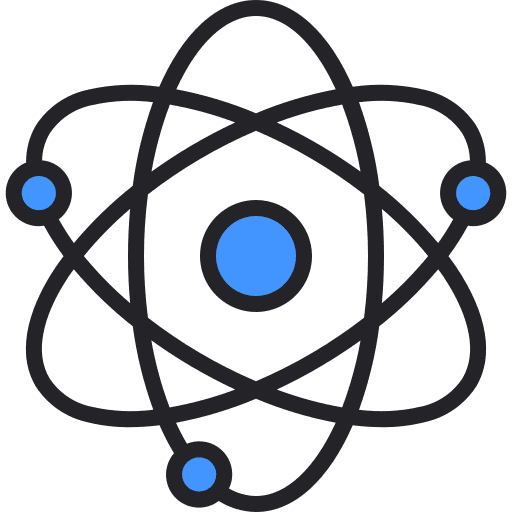 Atom education nuclear physics icon Atom education nuclear physics icon