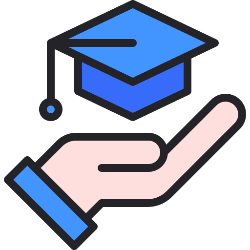Graduation hand study school icon Graduation hand study school icon