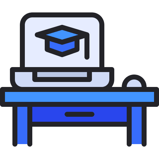 Laptop online learning computer graduation icon Laptop online learning computer graduation icon