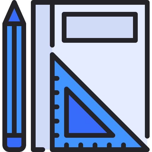 Learning material ruler pencil stationery icon Learning material ruler pencil stationery icon