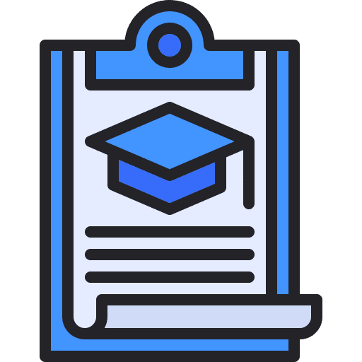 Clipboard mortarboard college graduate icon Clipboard mortarboard college graduate icon