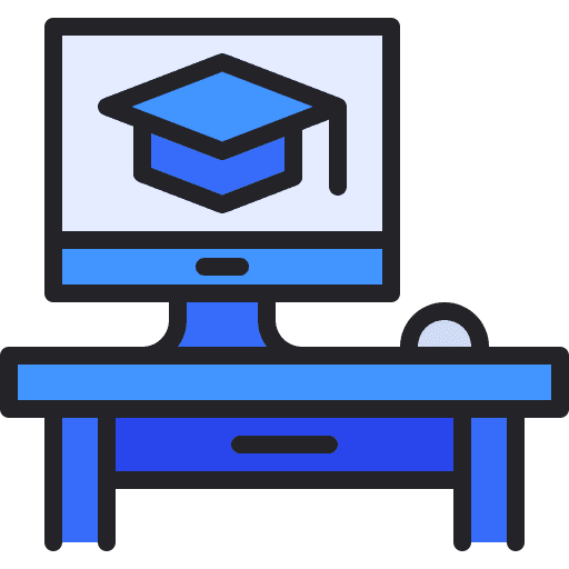 Computer electronics mortarboard graduation icon Computer electronics mortarboard graduation icon