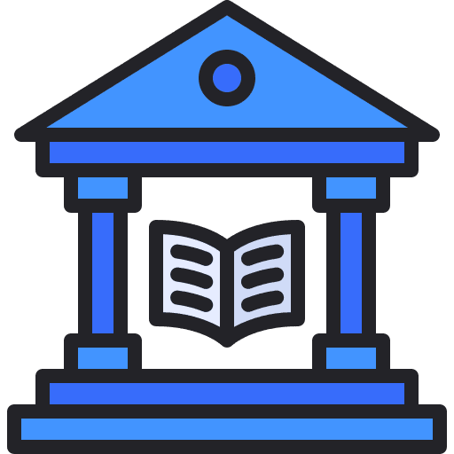 Library book building bookshop icon Library book building bookshop icon