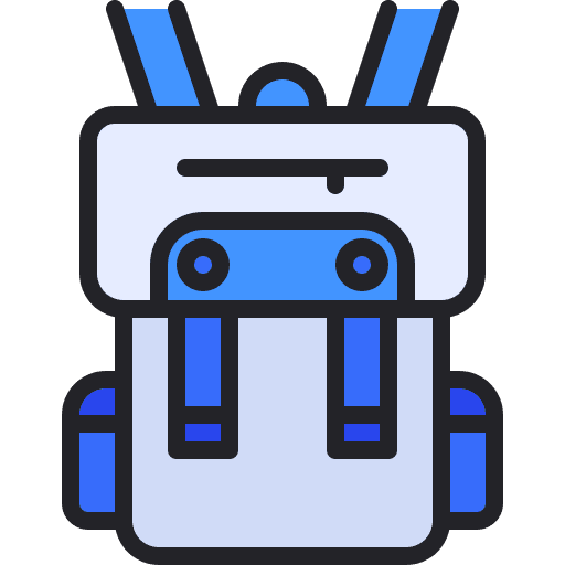 School bag baggage luggage backpack icon School bag baggage luggage backpack icon