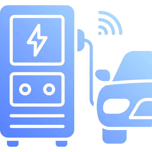 Charging station electric car power station wifi signal icon
