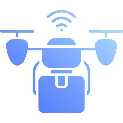 Drone delivery package smart drone box icon
