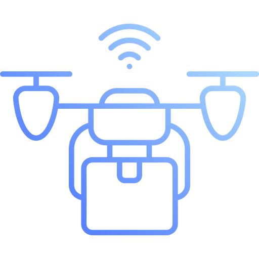 Drone delivery wireless connection smart drone box icon Drone delivery wireless connection smart drone box icon