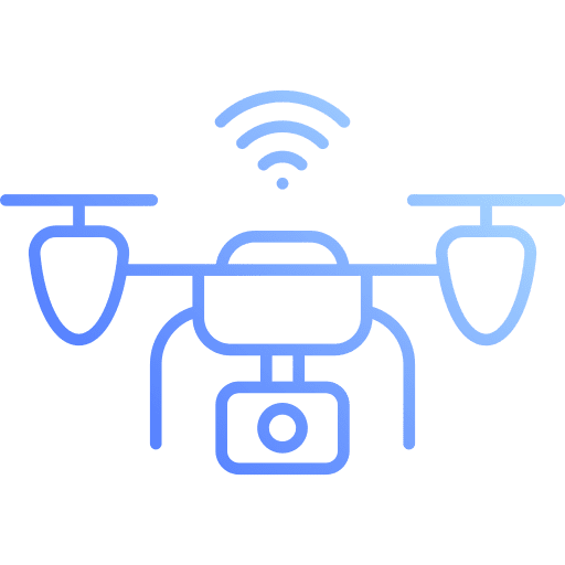 Smart drone record camera digital icon Smart drone record camera digital icon