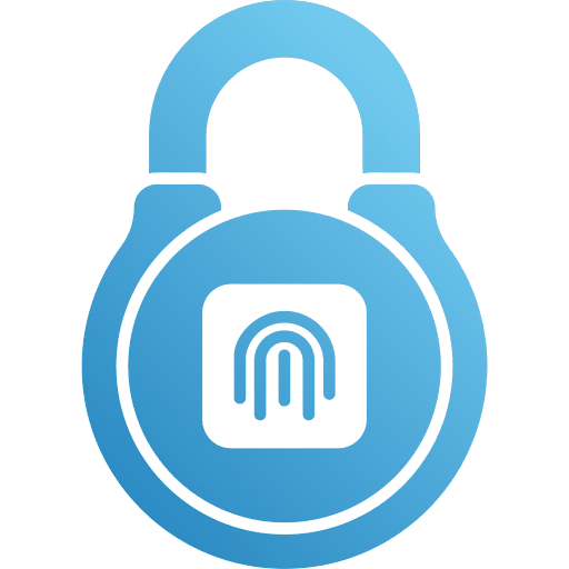 Fingerprint padlock electronics security icon