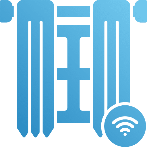 Smart curtain internet of things wireless connection electronics icon Smart curtain internet of things wireless connection electronics icon