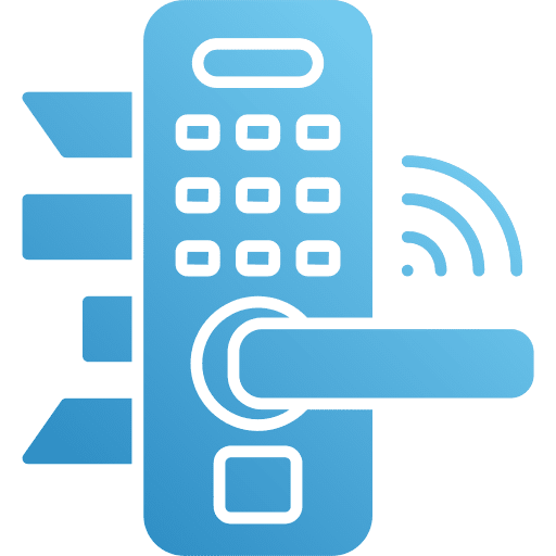 Smart door wifi signal connection electronics icon Smart door wifi signal connection electronics icon