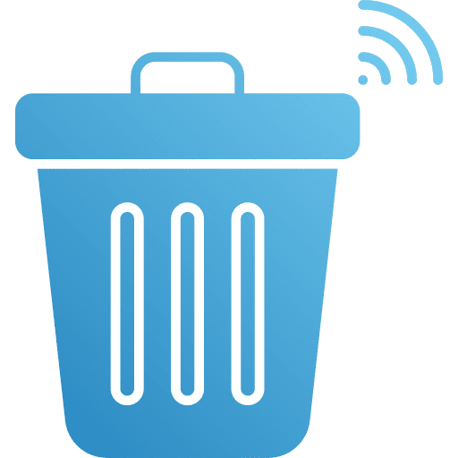 Smart trash garbage wifi signal electronics icon Smart trash garbage wifi signal electronics icon