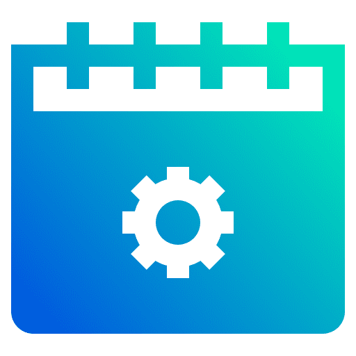 Manage time and date schedule gear icon Manage time and date schedule gear icon