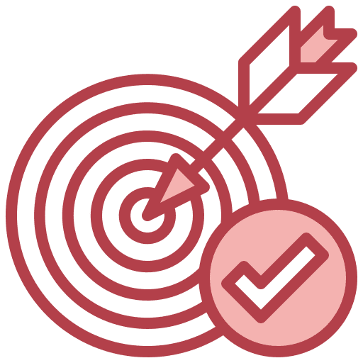 Goal challenge targeting marketing icon
