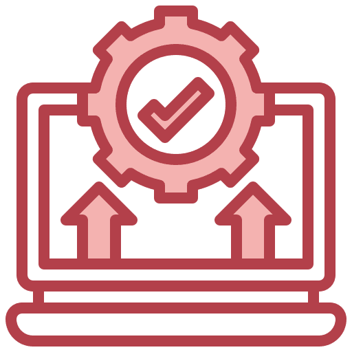 Development laptop settings stats icon Development laptop settings stats icon