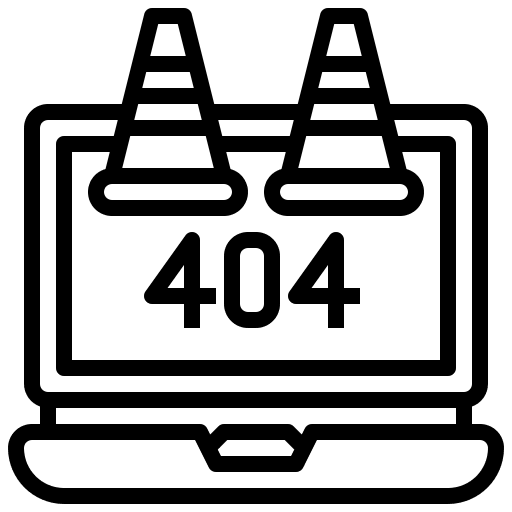 404 error web browser no signal laptop icon