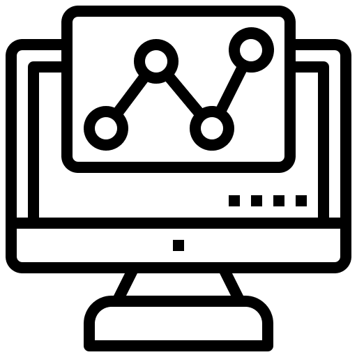 Computer seo business and finance monitor icon