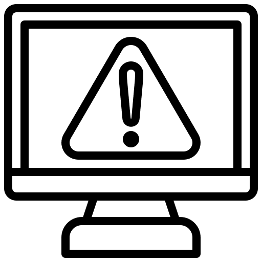 Screen error alert warning icon Screen error alert warning icon