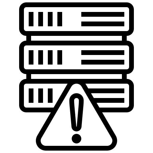 Server alert electronics server icon Server alert electronics server icon