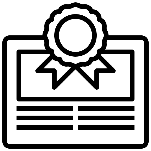 Certficate certification trophy education icon