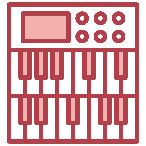 Piano synthesizer music and multimedia keyboard icon Piano synthesizer music and multimedia keyboard icon