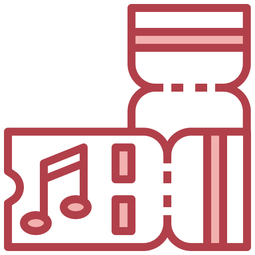 Ticket entertainment music music notes icon Ticket entertainment music music notes icon