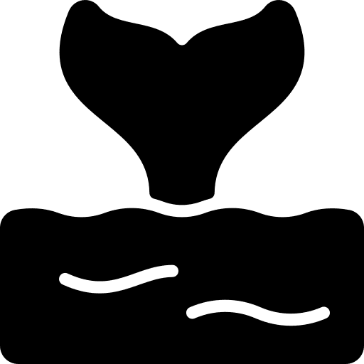 Whale tail wild life sea icon