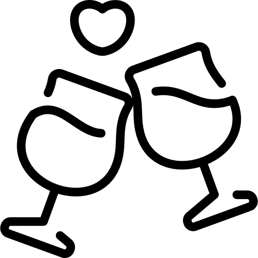 Cheers food and restaurant alcohol heart icon