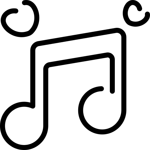 Musical note romantic love song icon