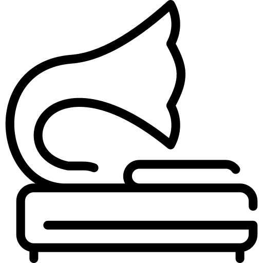 Gramophone track music and multimedia electronics icon Gramophone track music and multimedia electronics icon