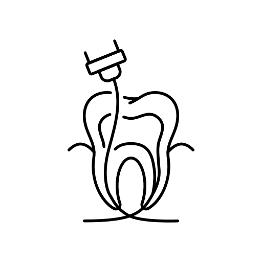 Endodontist dental checkup tooth healthcare icon