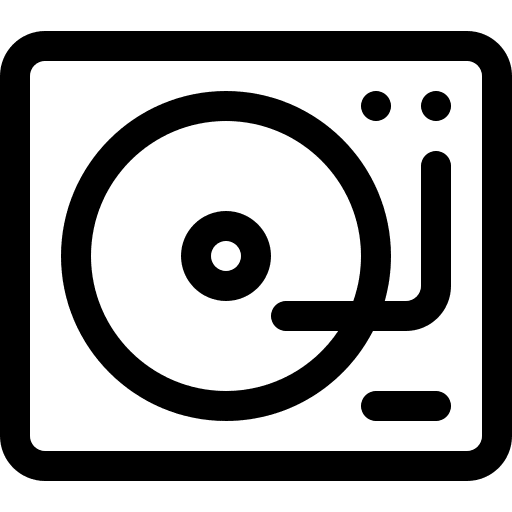 Turntable device music player sound icon