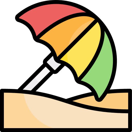 Beach sand season holidays icon