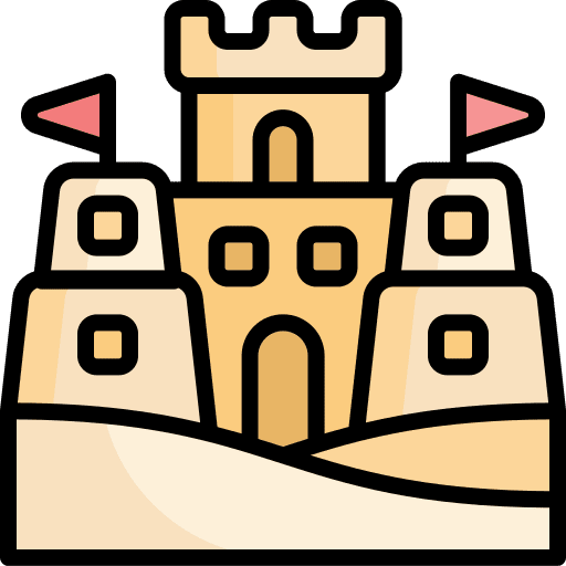 Sand castle summer holidays sand castle holidays icon