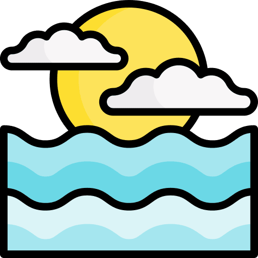 Ocean summer holidays scenery ocean icon Ocean summer holidays scenery ocean icon