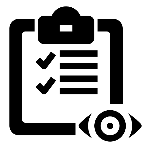 Monitoring document clipboard vision icon