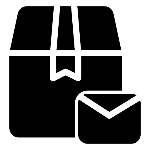 Delivery box shipment message communications icon
