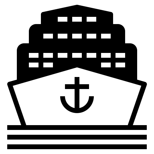 Cruise vessel boat ferry boat icon