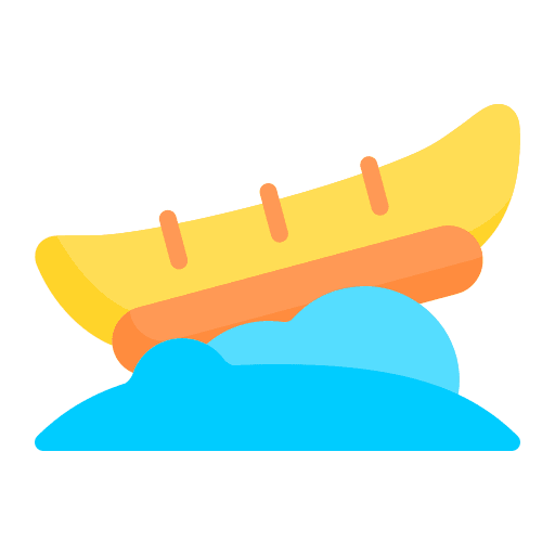 Banana boat water summertime summer icon