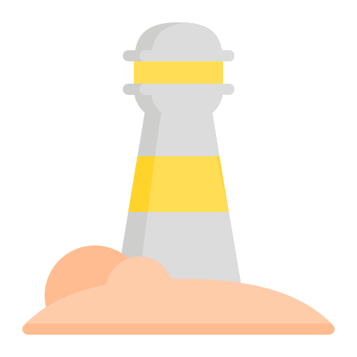 Lighthouse architecture and city buildings guide icon Lighthouse architecture and city buildings guide icon