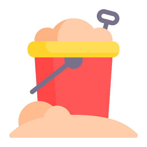 Sand bucket kid and baby sand bucket leisure icon Sand bucket kid and baby sand bucket leisure icon
