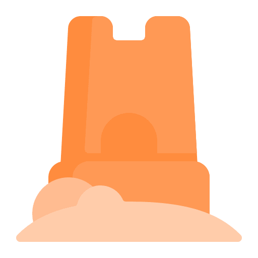 Sand castle holidays kid and baby childhood icon Sand castle holidays kid and baby childhood icon