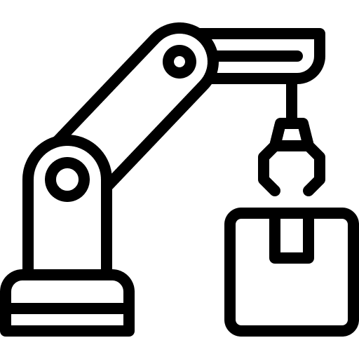 Industrial robot logistics product industry icon