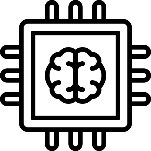 Chip computer brain technology icon Chip computer brain technology icon